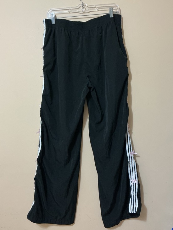 Black Track Pants with Pink-Trim Side Stripes - Picture 5 of 10